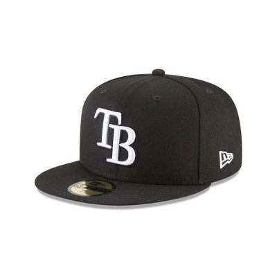 Black Tampa Bay Rays Hat - New Era MLB Basic 59FIFTY Fitted Caps USA7902316